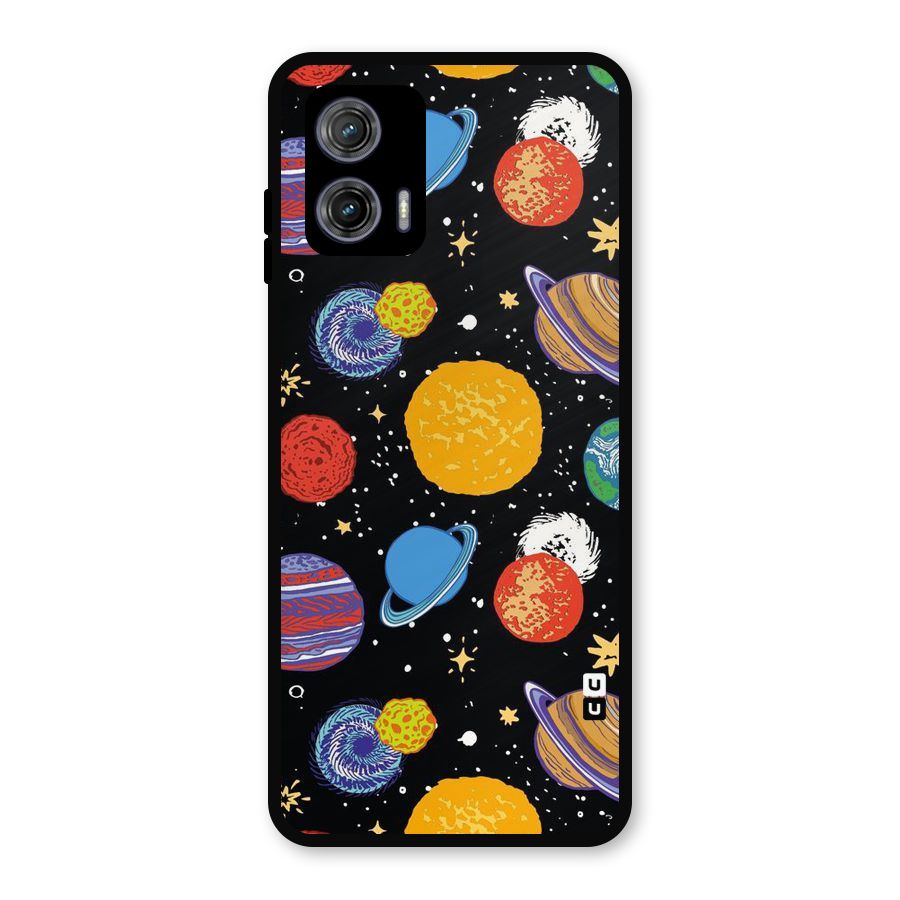 Designer Planets Metal Back Case for Moto G73
