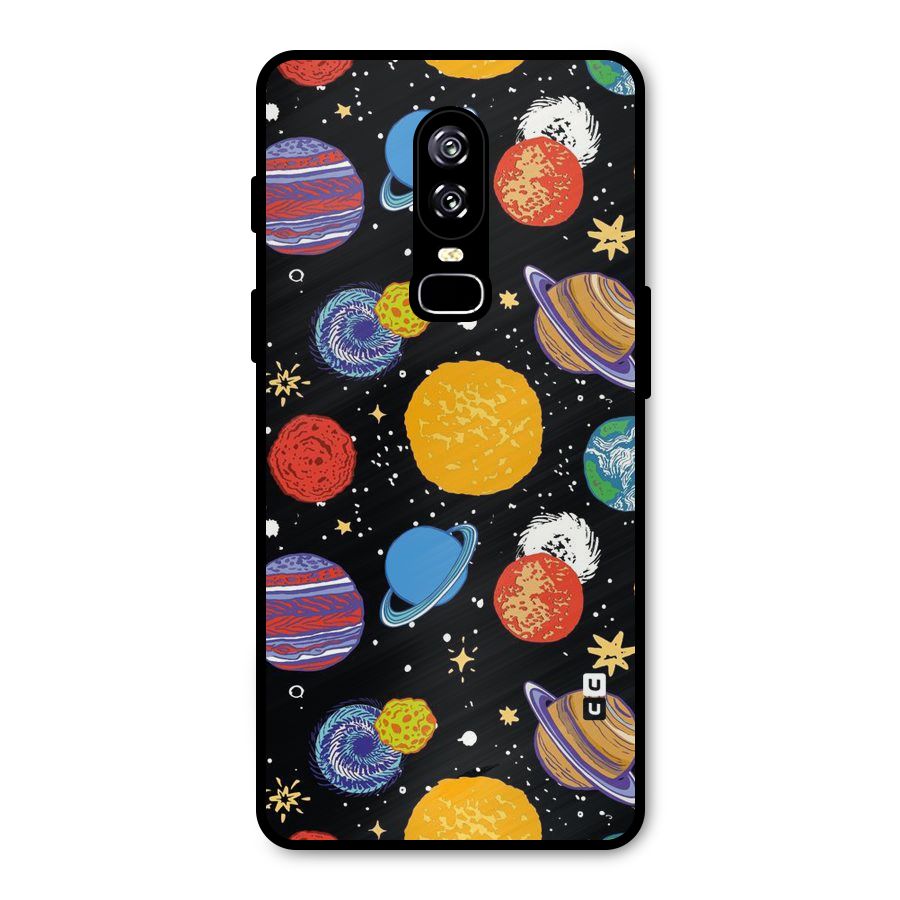 Designer Planets Metal Back Case for OnePlus 6