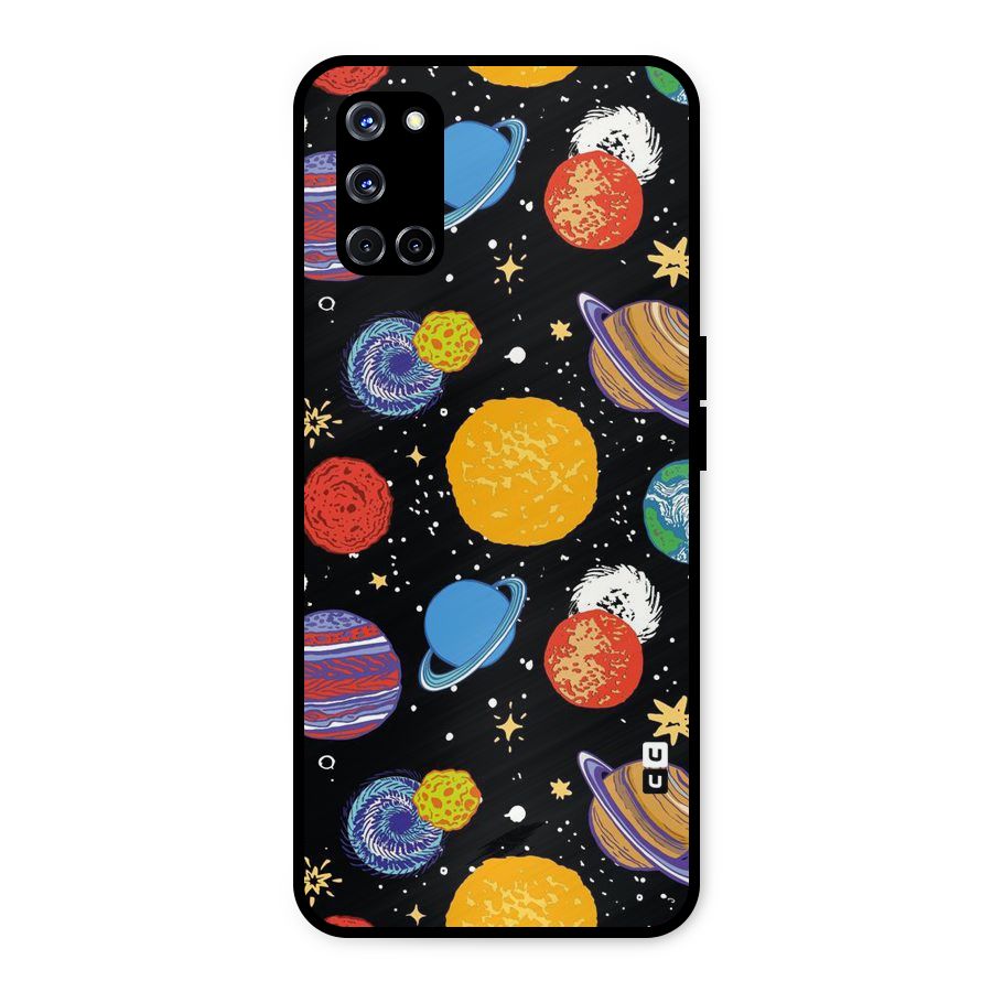 Designer Planets Metal Back Case for Oppo A52