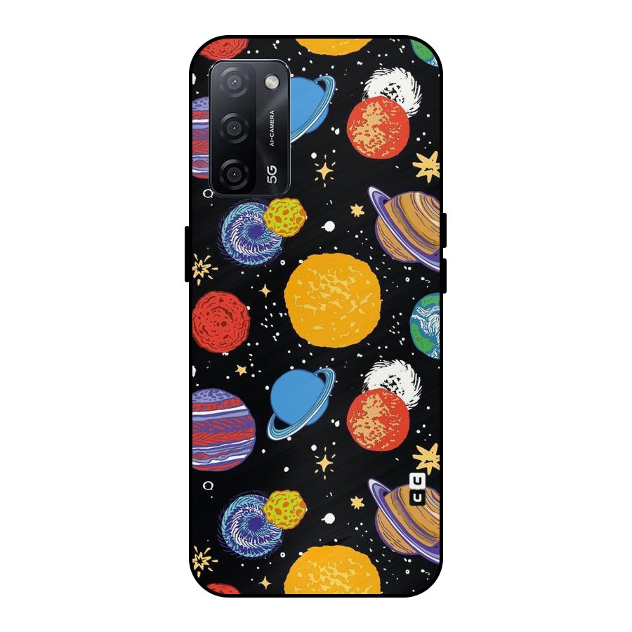 Designer Planets Metal Back Case for Oppo A53s 5G