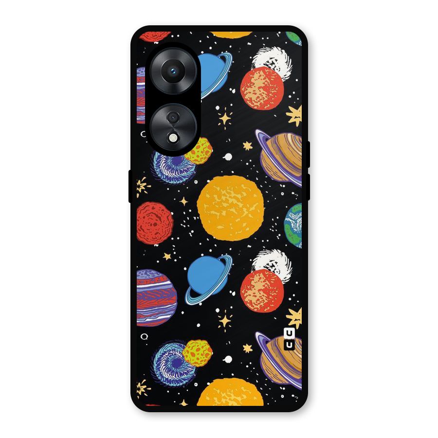 Designer Planets Metal Back Case for Oppo A78