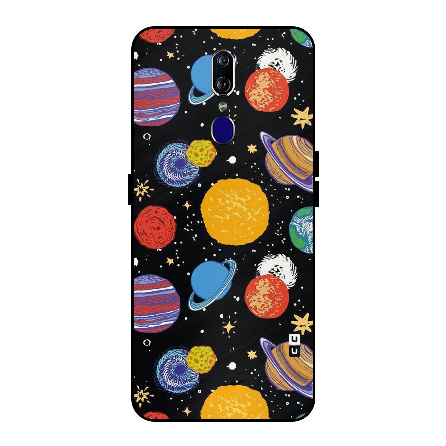 Designer Planets Metal Back Case for Oppo F11