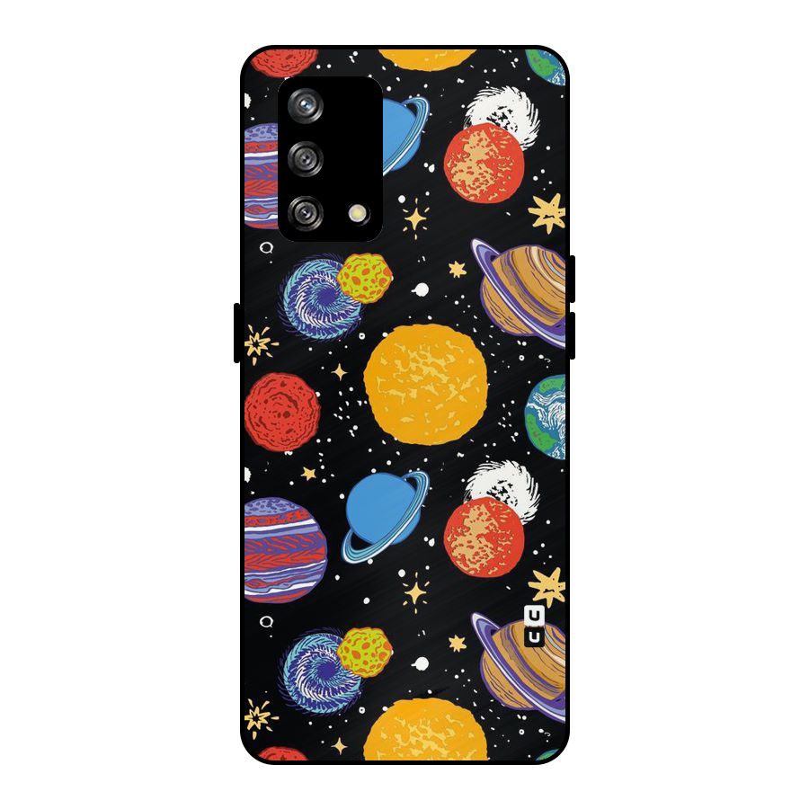 Designer Planets Metal Back Case for Oppo F19