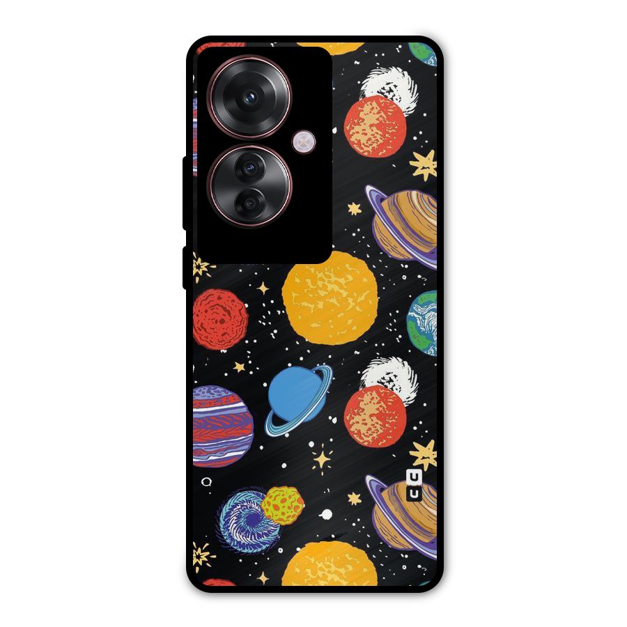 Designer Planets Metal Back Case for Oppo F25 Pro