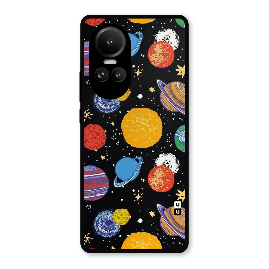 Designer Planets Metal Back Case for Oppo Reno10