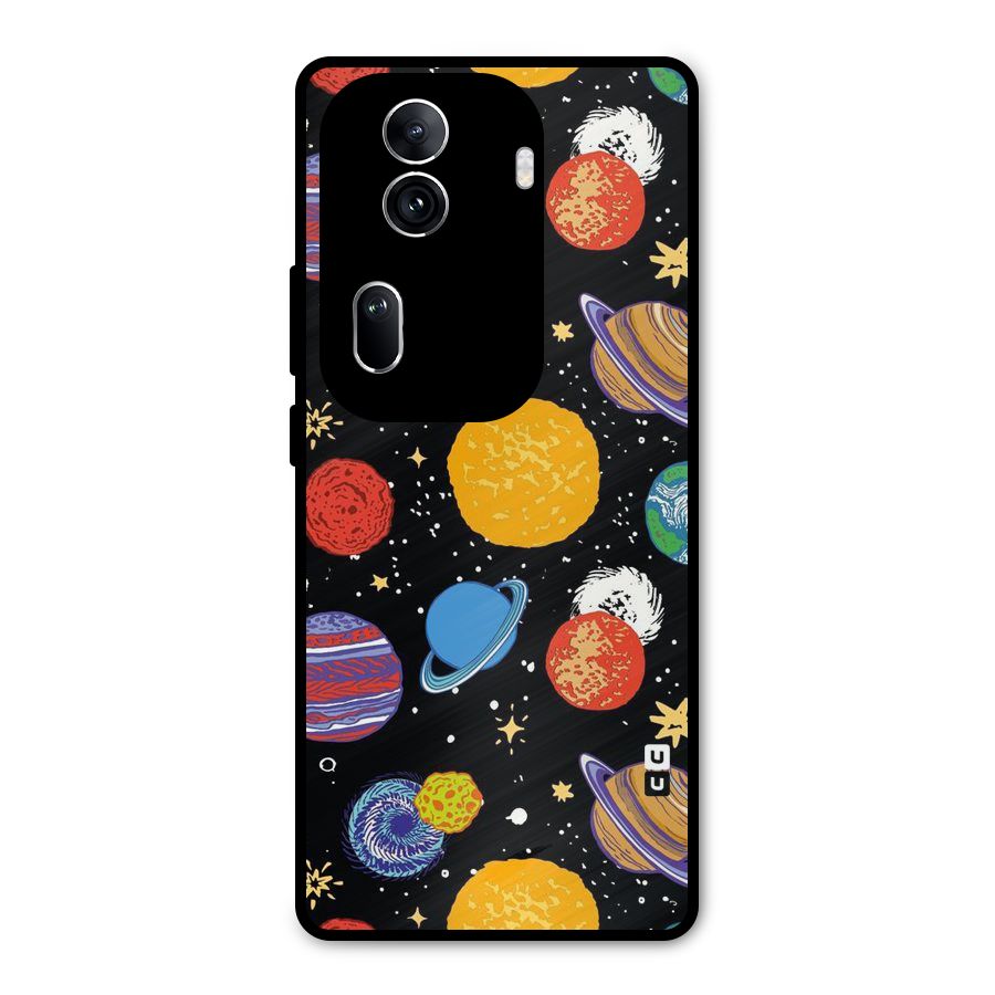 Designer Planets Metal Back Case for Oppo Reno11 Pro 5G
