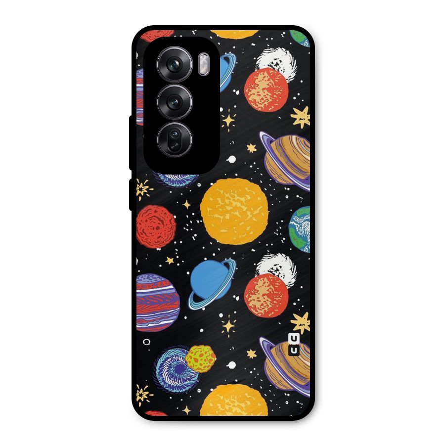 Designer Planets Metal Back Case for Oppo Reno12 Pro