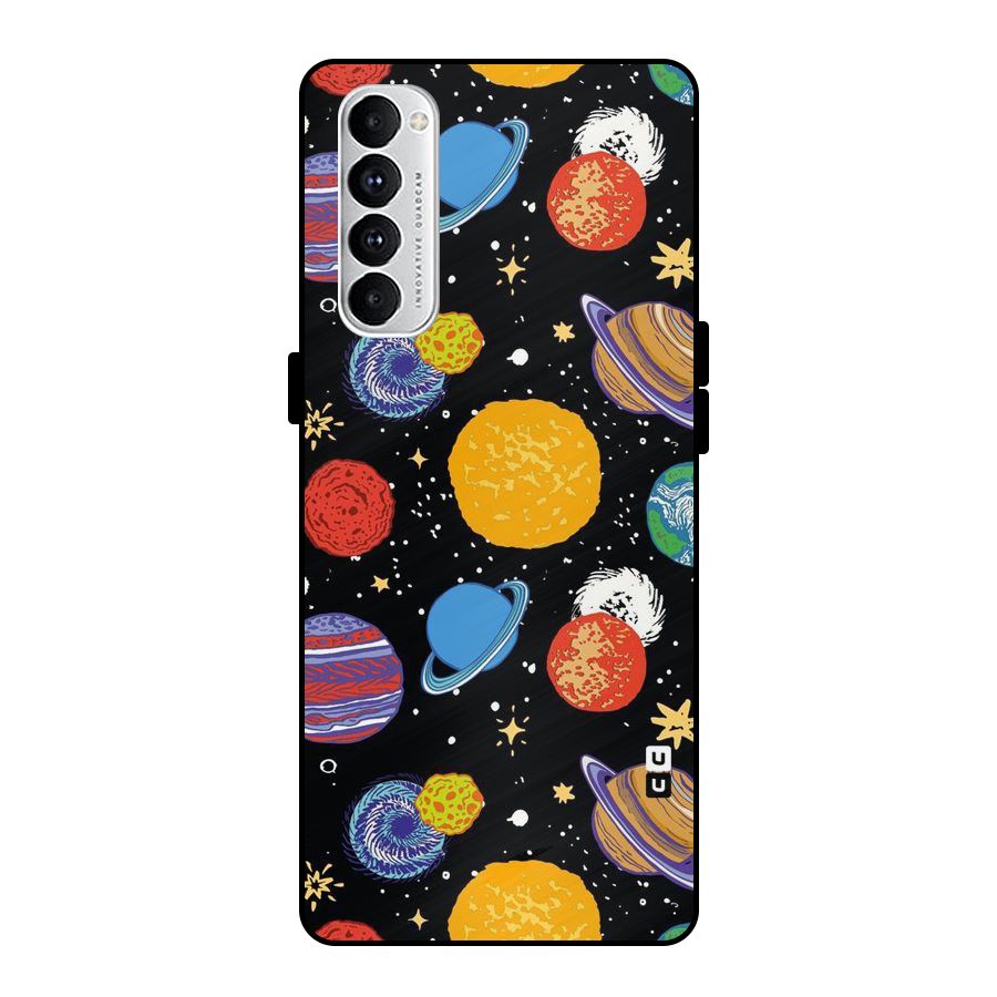 Designer Planets Metal Back Case for Oppo Reno4 Pro