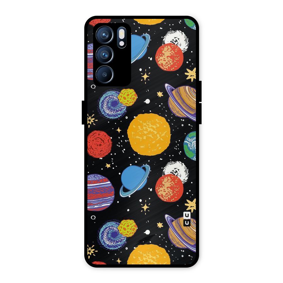Designer Planets Metal Back Case for Oppo Reno6 5G