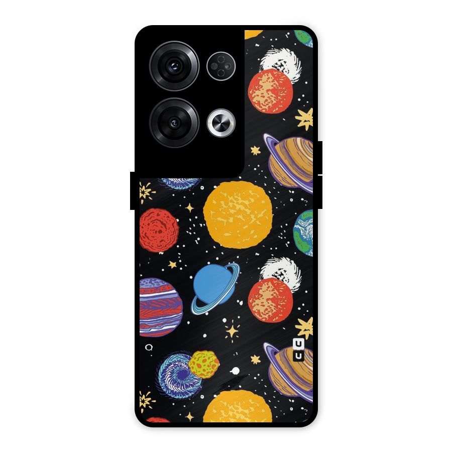 Designer Planets Metal Back Case for Oppo Reno8 Pro 5G