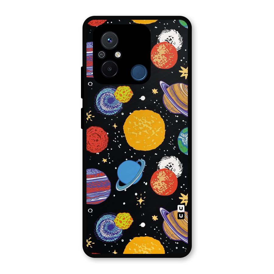Designer Planets Metal Back Case for Poco C55