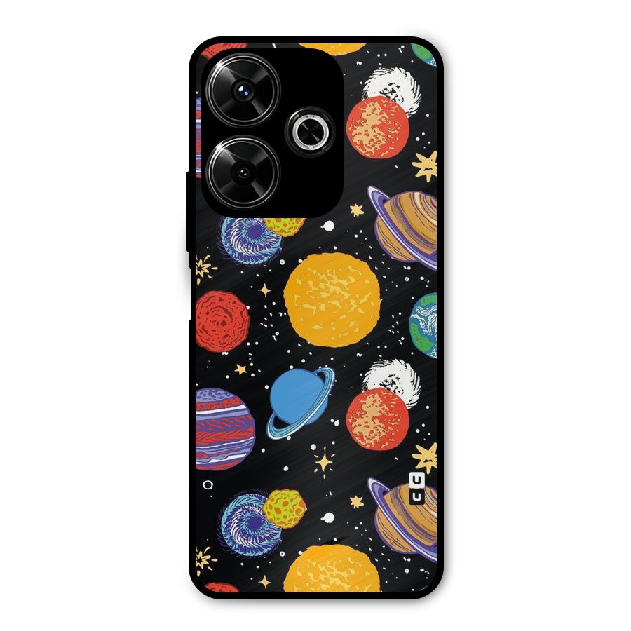 Designer Planets Metal Back Case for Poco M6 Plus
