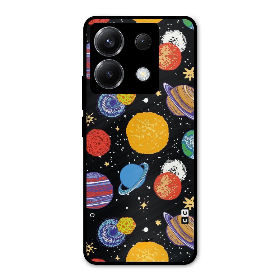 Designer Planets Metal Back Case for Poco X6