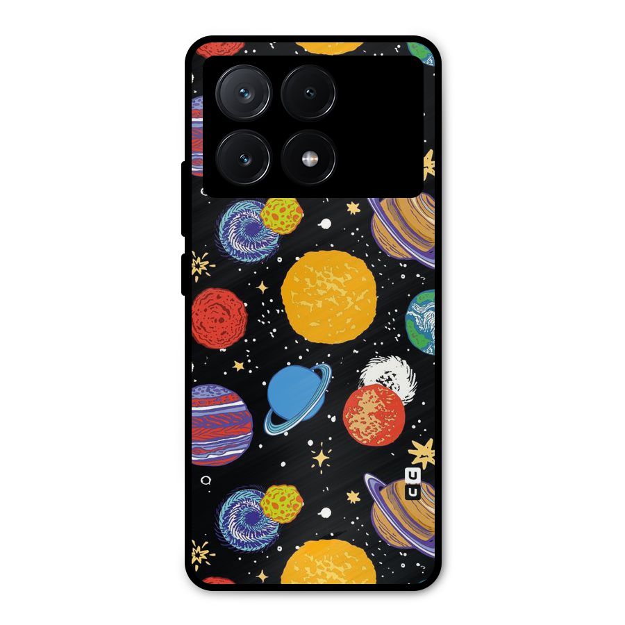 Designer Planets Metal Back Case for Poco X6 Pro