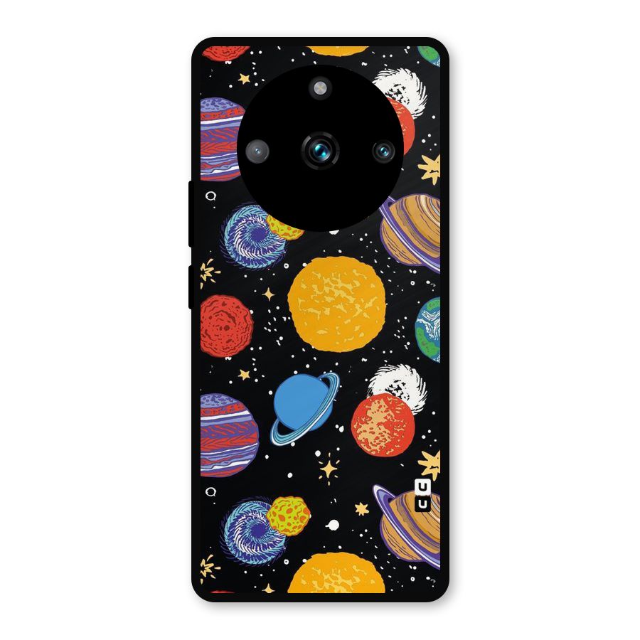 Designer Planets Metal Back Case for Realme 11 Pro