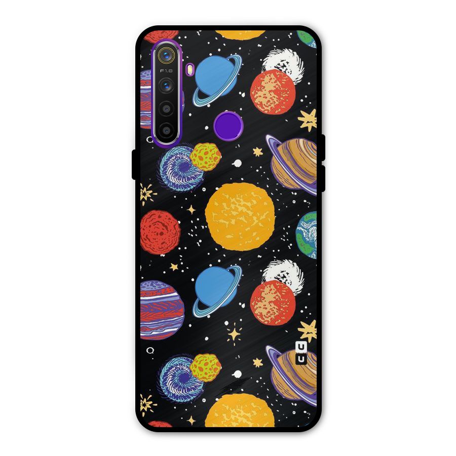 Designer Planets Metal Back Case for Realme 5