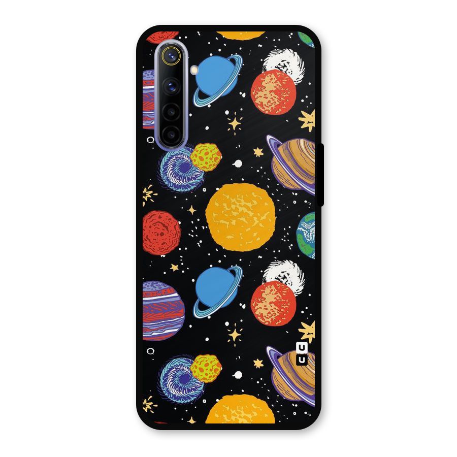 Designer Planets Metal Back Case for Realme 6i