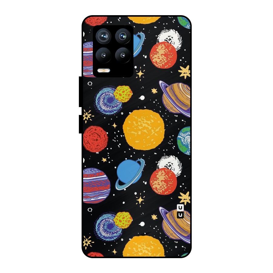 Designer Planets Metal Back Case for Realme 8 Pro