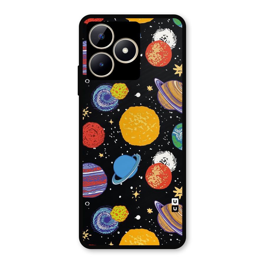 Designer Planets Metal Back Case for Realme C53