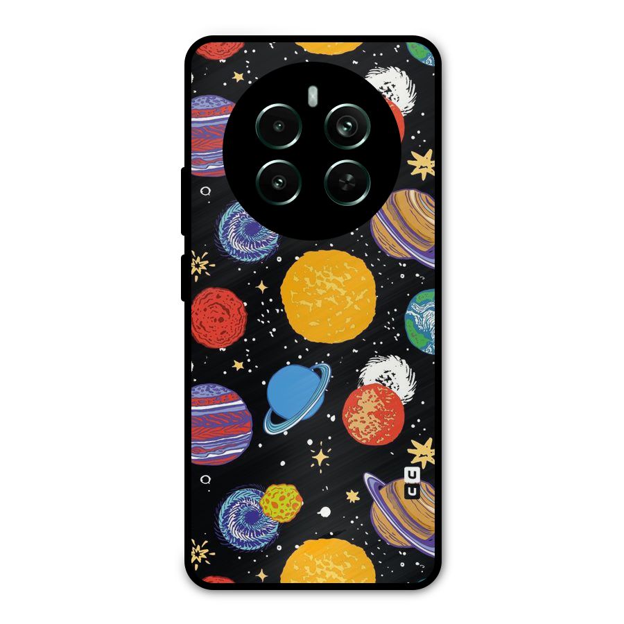 Designer Planets Metal Back Case for Realme Narzo 70 Pro
