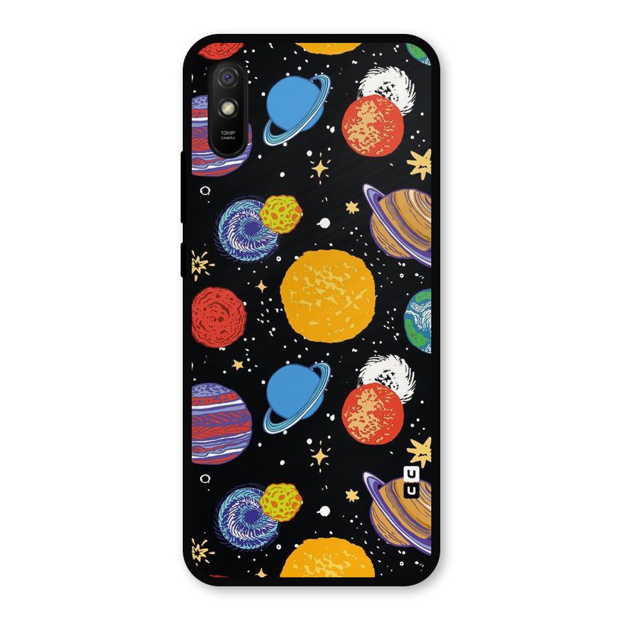 Designer Planets Metal Back Case for Redmi 9a