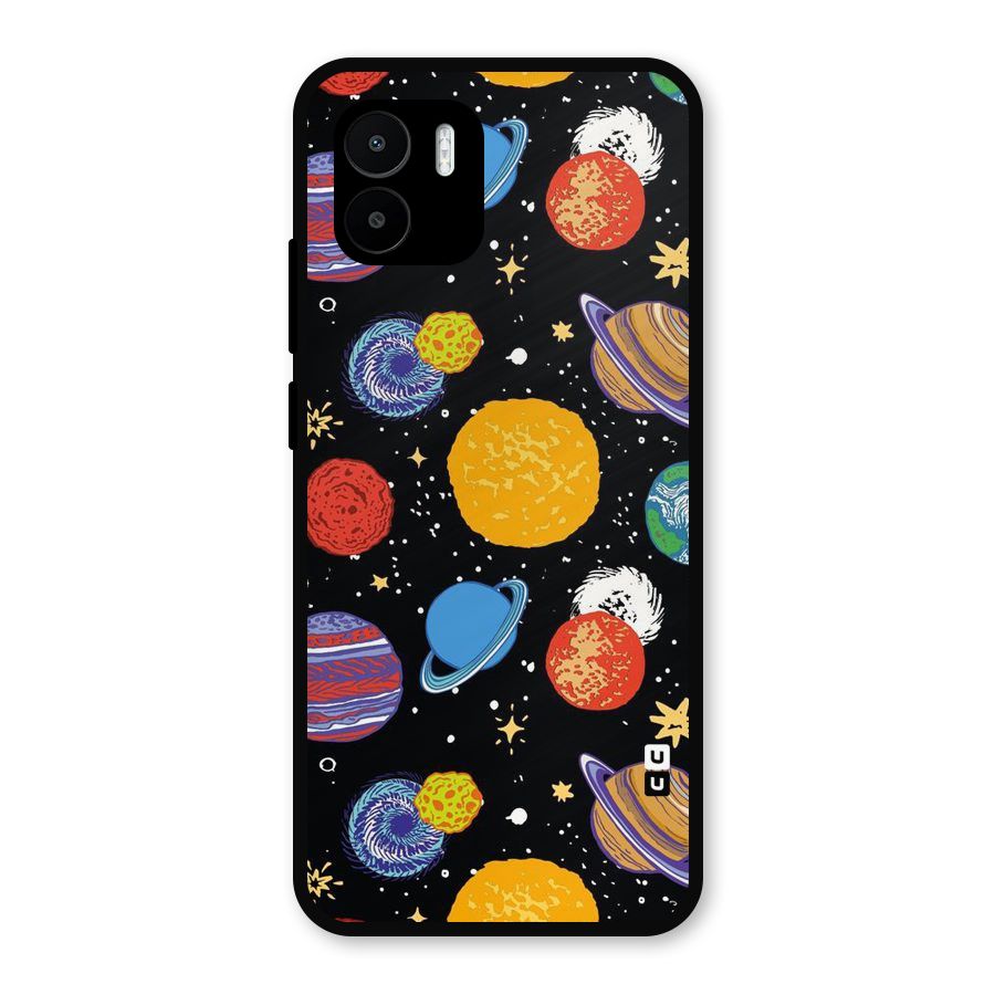 Designer Planets Metal Back Case for Redmi A1