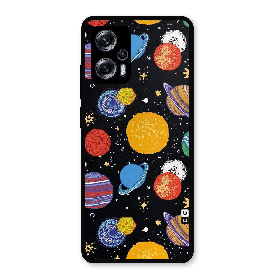 Designer Planets Metal Back Case for Redmi K50i