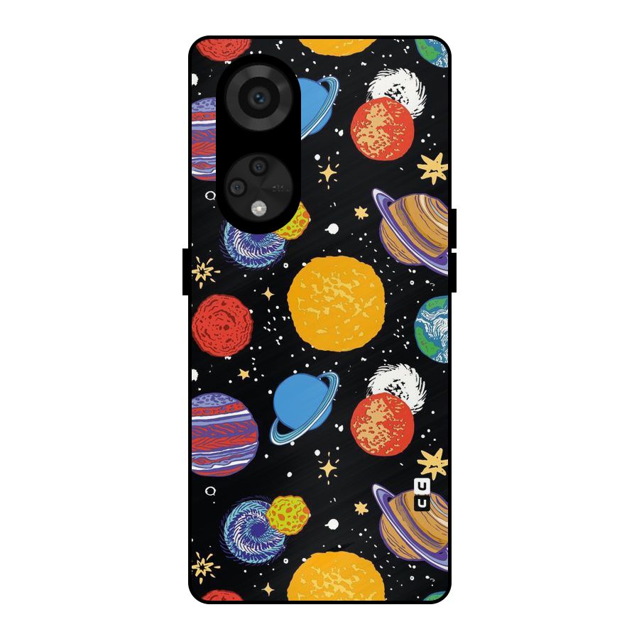 Designer Planets Metal Back Case for Reno8 T 5G
