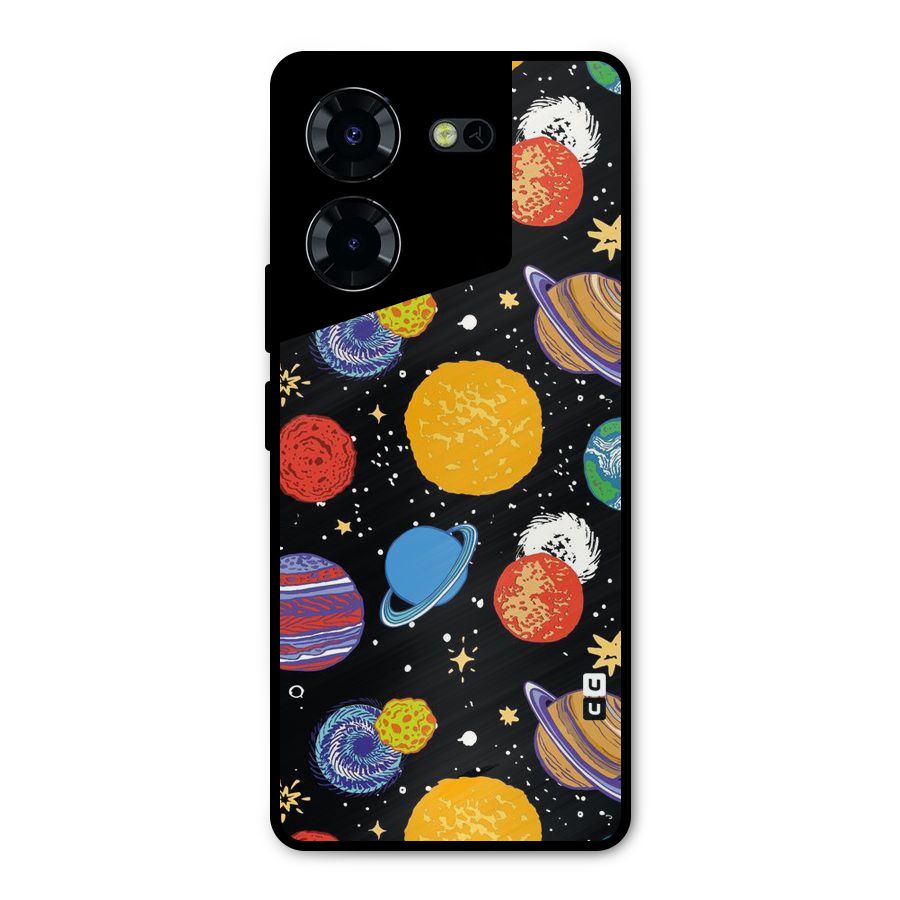 Designer Planets Metal Back Case for Tecno Pova 5 Pro 5G