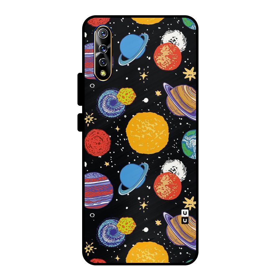Designer Planets Metal Back Case for Vivo S1