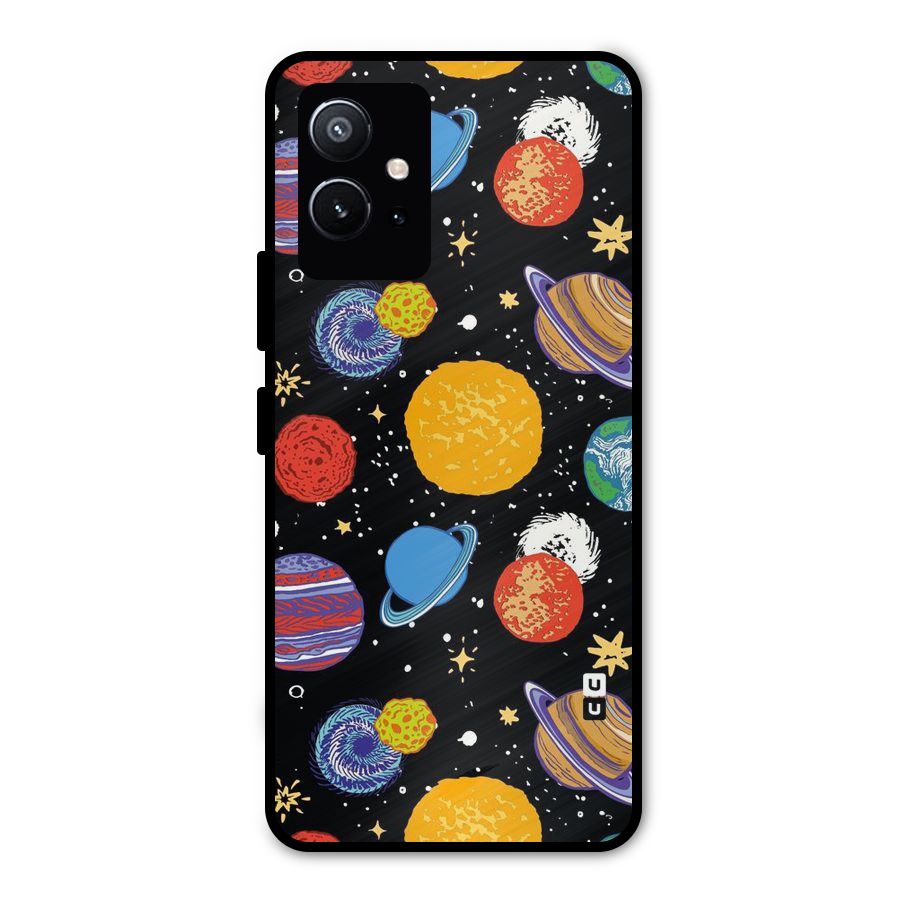 Designer Planets Metal Back Case for Vivo T1 5G