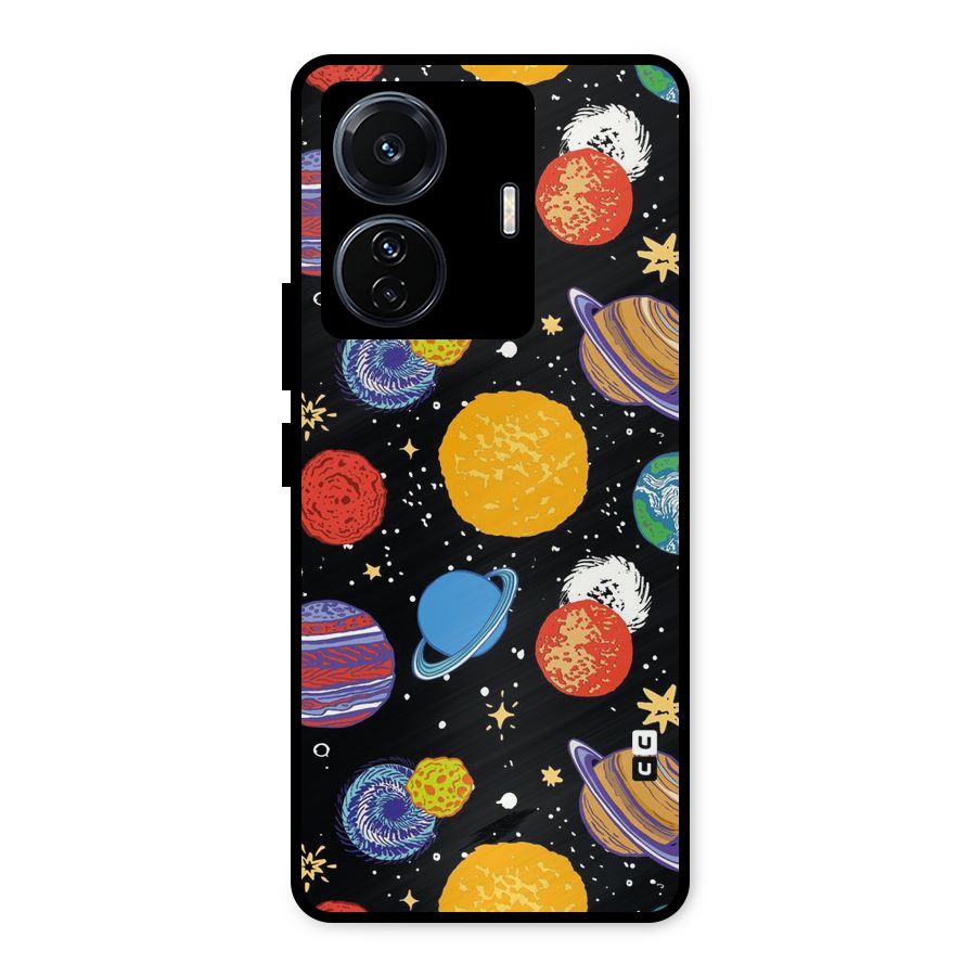 Designer Planets Metal Back Case for Vivo T1 Pro