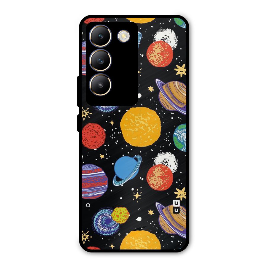 Designer Planets Metal Back Case for Vivo T3 5G