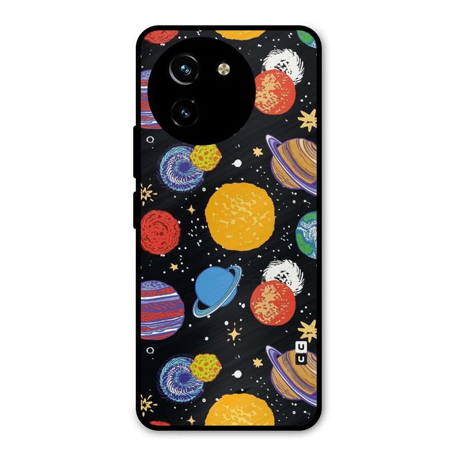 Designer Planets Metal Back Case for Vivo T3x