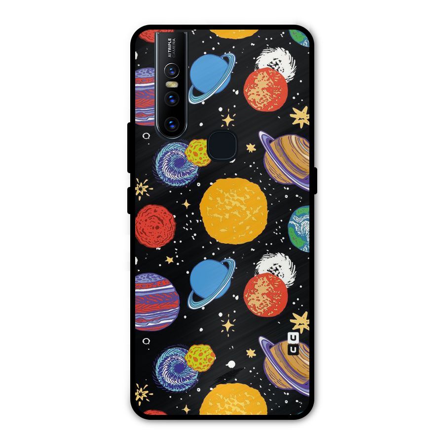 Designer Planets Metal Back Case for Vivo V15
