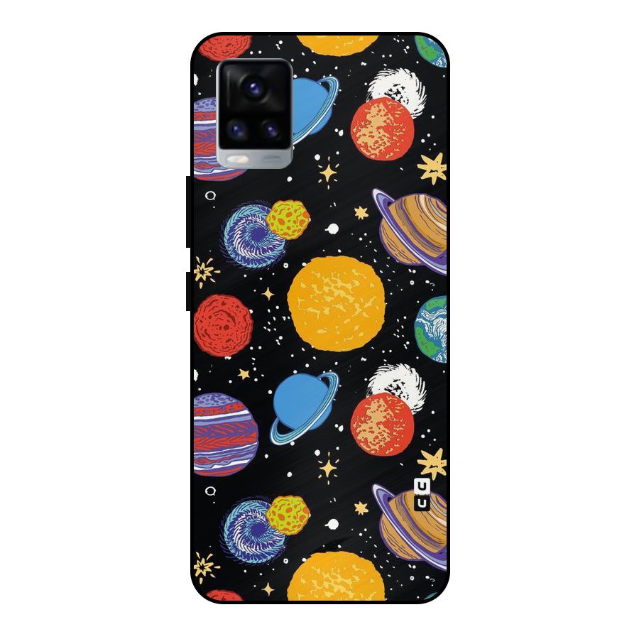 Designer Planets Metal Back Case for Vivo V20 2021