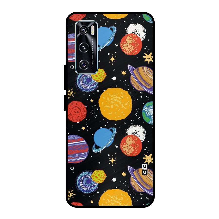 Designer Planets Metal Back Case for Vivo V20 SE