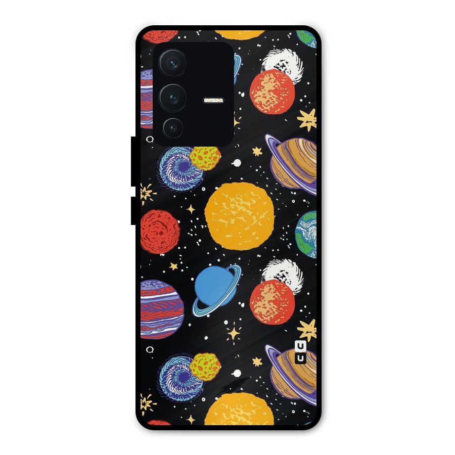 Designer Planets Metal Back Case for Vivo V23 Pro