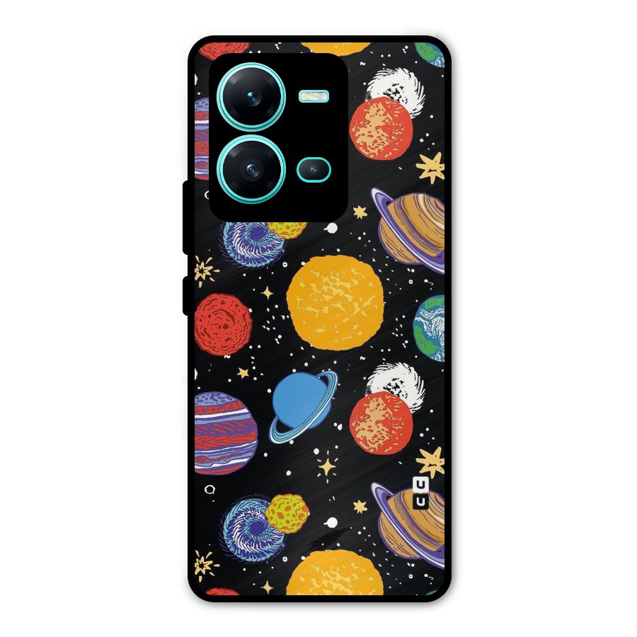 Designer Planets Metal Back Case for Vivo V25