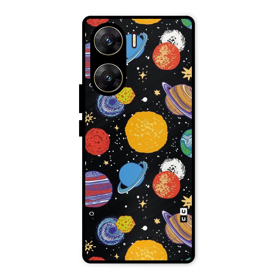 Designer Planets Metal Back Case for Vivo V29e