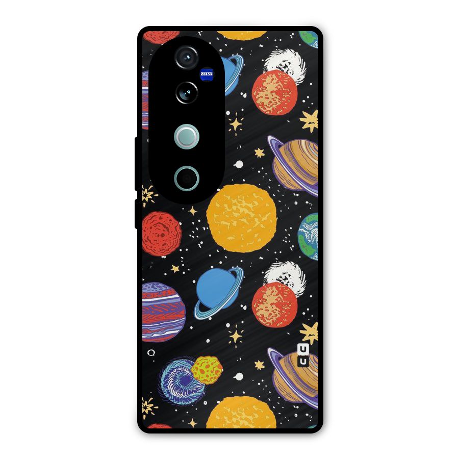 Designer Planets Metal Back Case for Vivo V40