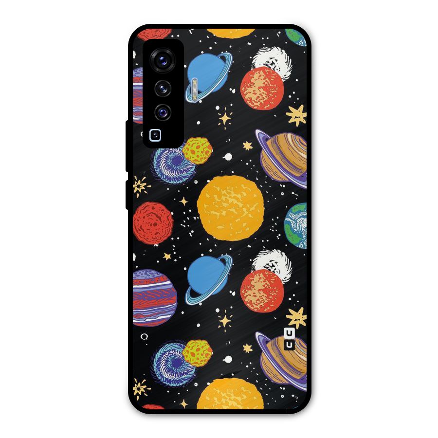 Designer Planets Metal Back Case for Vivo X50
