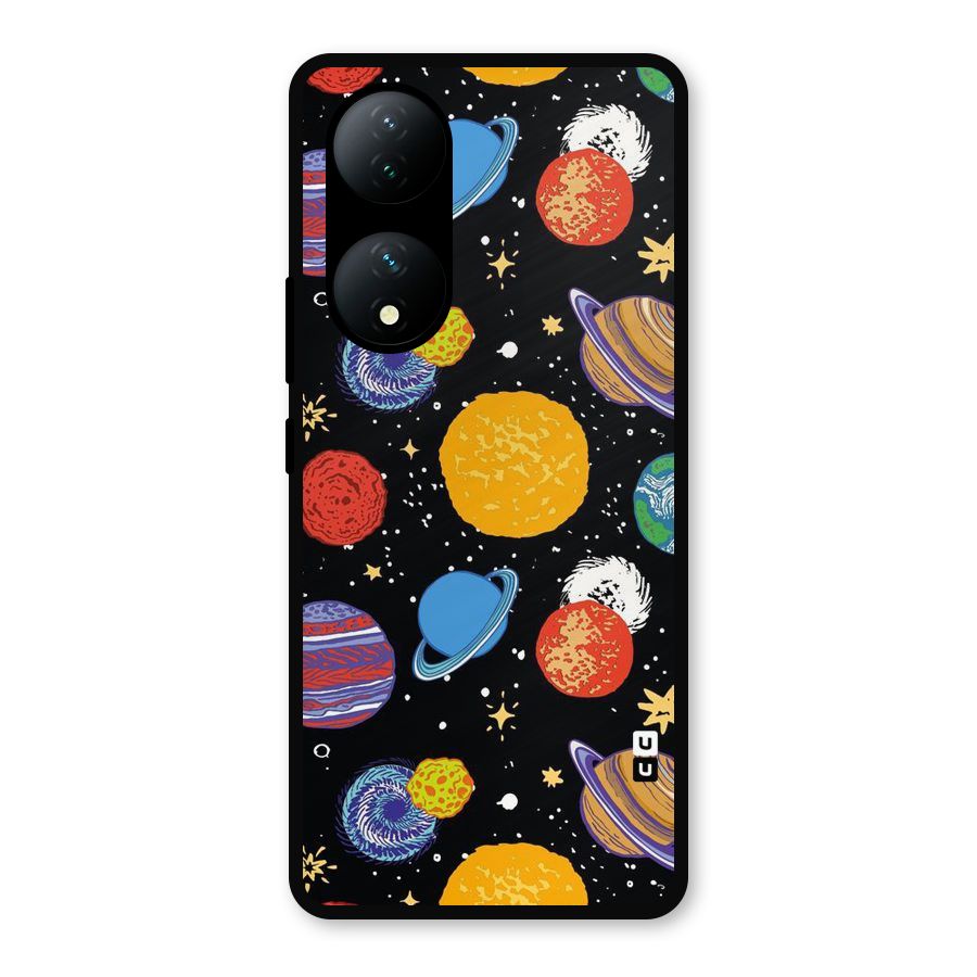Designer Planets Metal Back Case for Vivo Y100