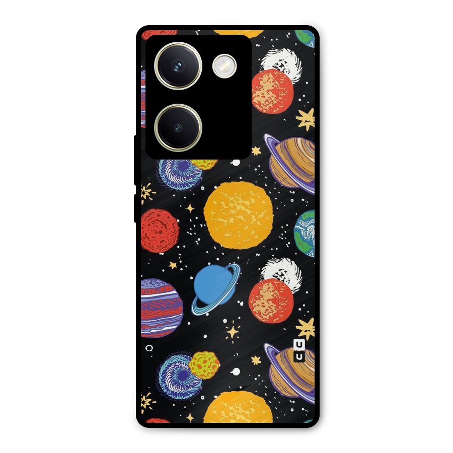 Designer Planets Metal Back Case for Vivo Y200 Pro