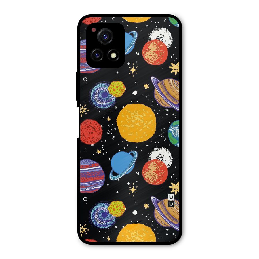 Designer Planets Metal Back Case for Vivo Y72 5G