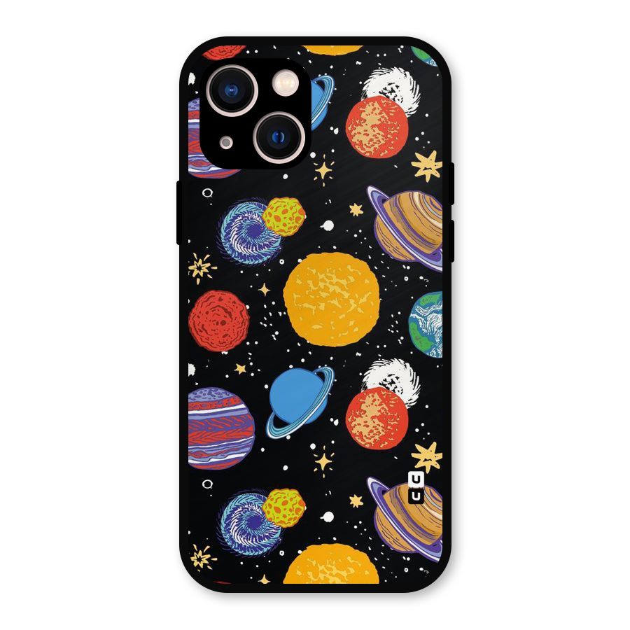 Designer Planets Metal Back Case for iPhone 13