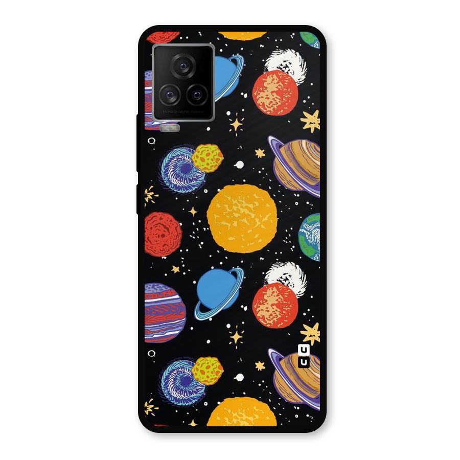 Designer Planets Metal Back Case for iQOO 7 Legend 5G