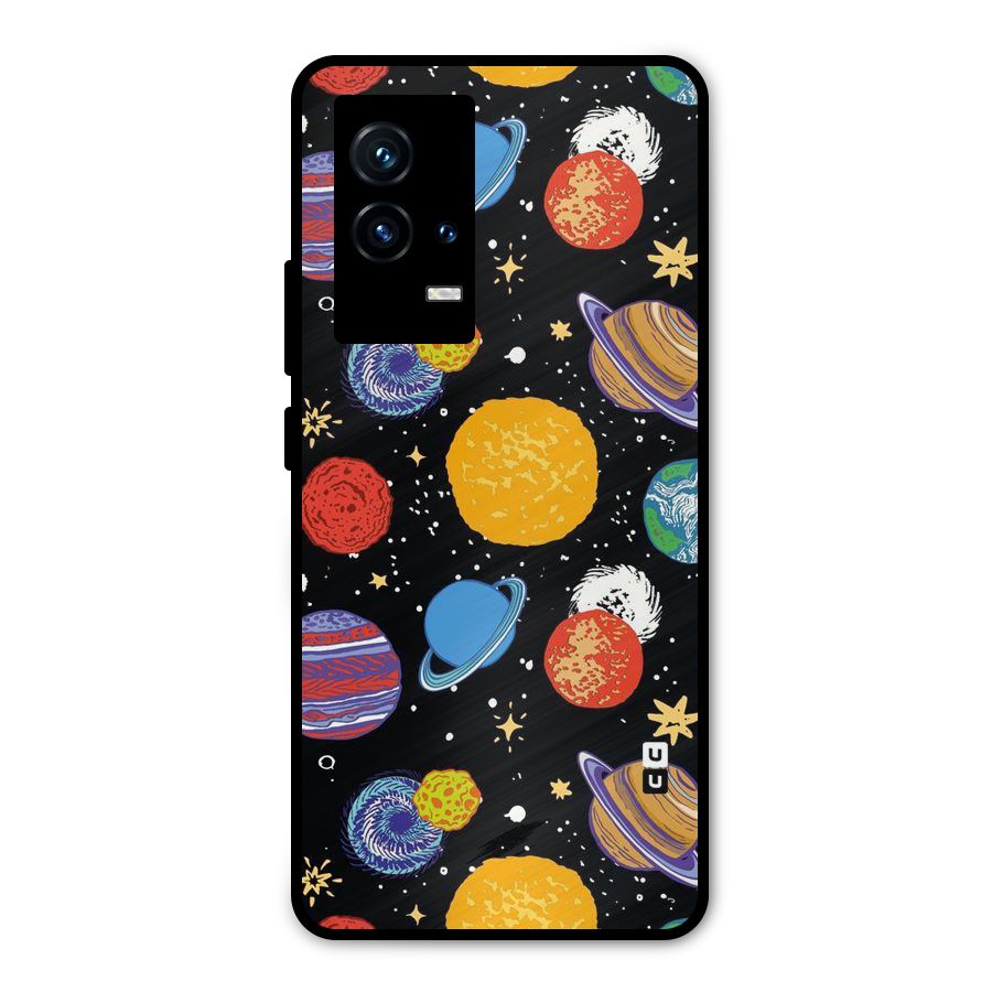 Designer Planets Metal Back Case for iQOO 9 5G