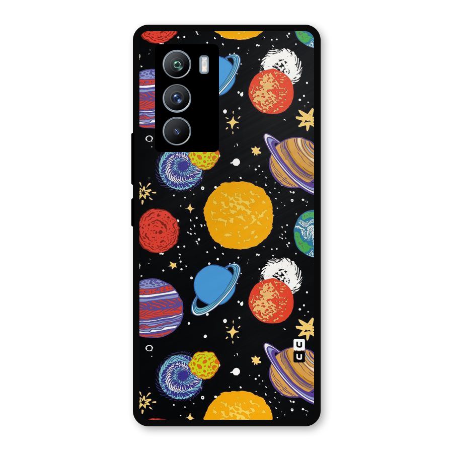 Designer Planets Metal Back Case for iQOO 9 SE