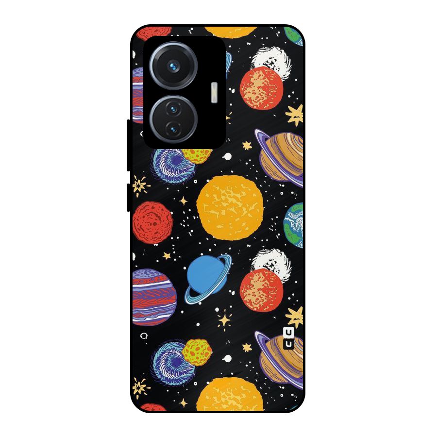 Designer Planets Metal Back Case for iQOO Z6 44W